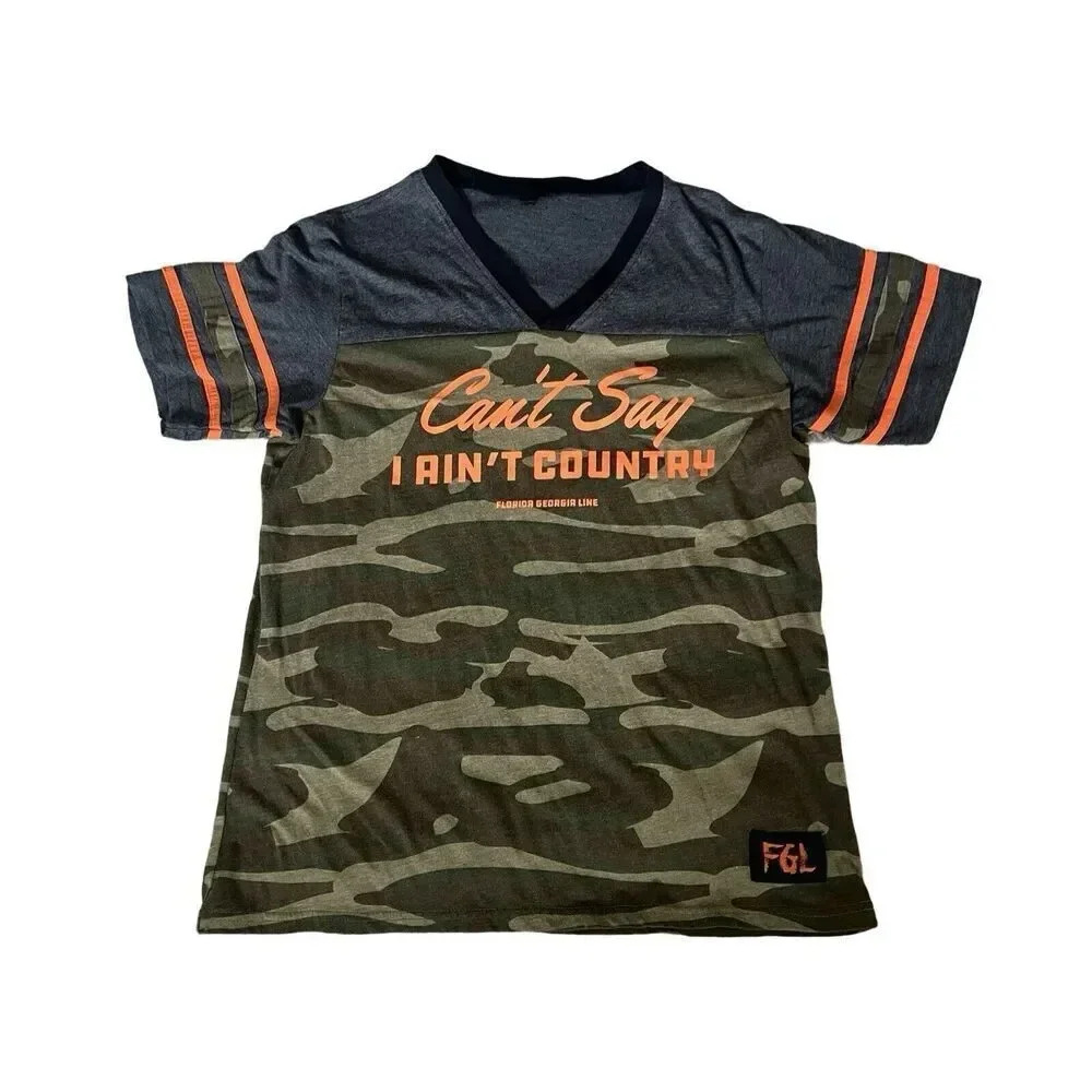 Florida Georgia‎ Line Cant Say I Aint Country 2019 Camo Jersey Shirt Womens L